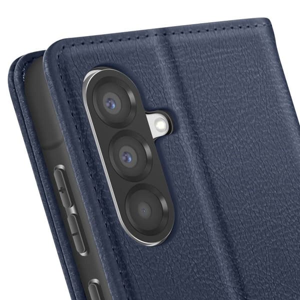 Fodral för Samsung Galaxy A17 - AVIZAR - Chesterfield - Prägla konstläder - Videostöd - Kortfack Blå