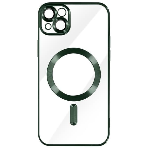 Coque - Apple - iPhone 14 - Silikon - Grön - MagSafe - Kromad kant Grön