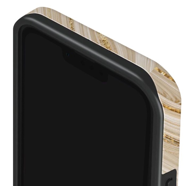 Elegant etui til iPhone 13 Pro, fuld glam mønster, Burga guld. Gul