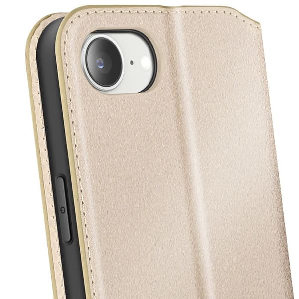 iPhone 16e Fodral - Classic Edition - Guld - Magnetisk Lock - Videostöd - Kortfack Gul