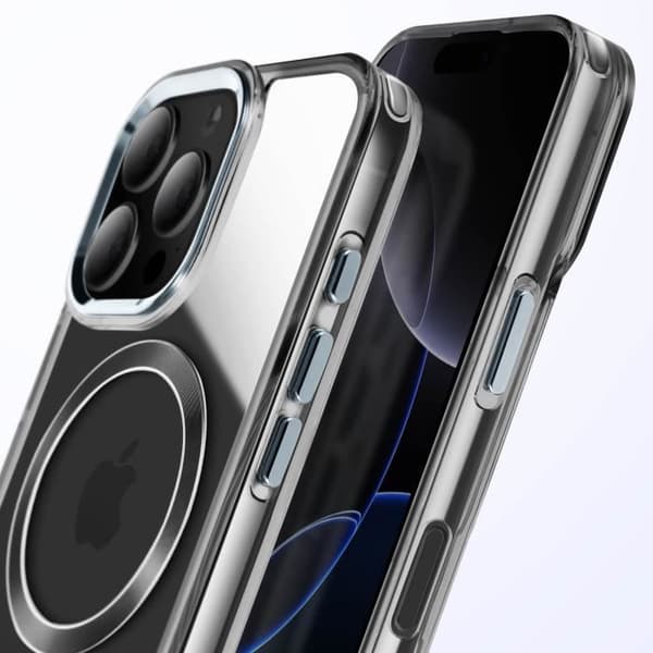 Coque MagSafe - iPhone 16 Pro - Bagside Glasfarve - Sort - Anti-gulning Svart