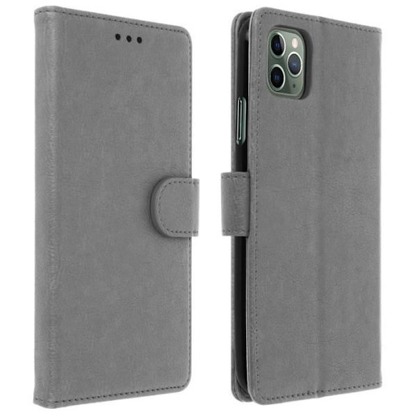 Etui - AVIZAR - iPhone 11 Pro - Fuld Cover - Kortholder - Video Støtte - Grå Grå