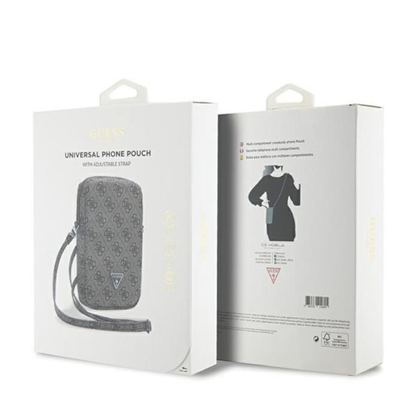 Mobilväska - Guess - Zip 4G Triangle - Saffianoläder - Brun - Justerbar axelrem kastanj