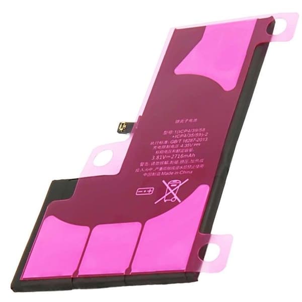 Erstatningsbatteri til iPhone X Li-Polymer 3,81V 2716mAh 10,3Wh Sort Svart