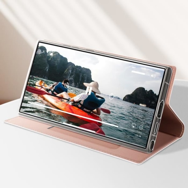 Fodral till Samsung Galaxy S24 Ultra - DUX DUCIS - Rosa - Flip-korthållare Videostöd Rosa