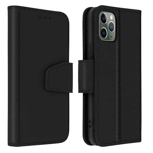 AVIZAR Læder Premium Pungetui til iPhone 11 Pro Max med Stativfunktion Sort