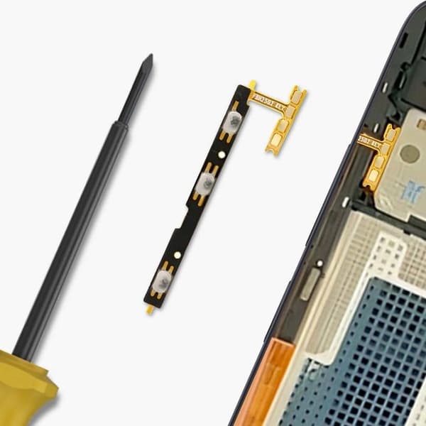 Erstatningsstrimmel til Power- og lydstyrkeknap til Redmi A5 4G Sort Svart