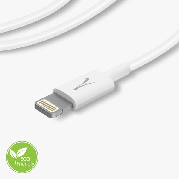 USB-C till Lightning 20W kabelladdningssynkronisering Ecodesign Akashi White Vit