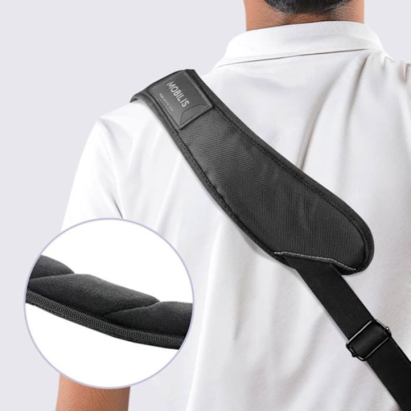 Bandoulière - Mobilis - Ergonomisk - Svart - Polyester 1680D - Justerbar längd 105-165 cm Svart