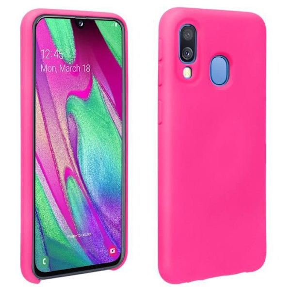Skyddsskal - AVIZAR - Samsung Galaxy A40 - Halvstyvt silikon - Rosa - Soft Touch Rosa