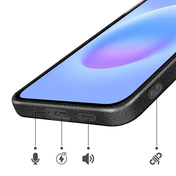 Silicone Cover til Galaxy A57 med Tekstur og Antiskrid i Sort Svart