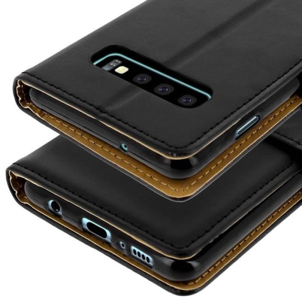 Housse - Samsung - Galaxy S10 - Etui Portefeuille - Stiv Beskyttelse - Video Støtte Svart