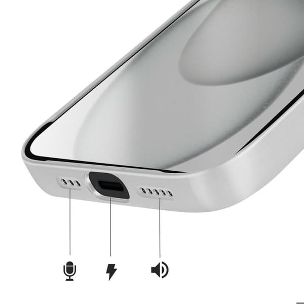 MagSafe cover til iPhone 15 hård med glasbeskyttelse til kamera sølv Grå