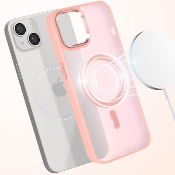 MagSafe-skal för iPhone 14 Matt Frostad Baksida Rosa Räknare Rosa