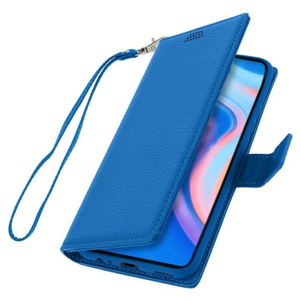 Housse - AVIZAR - Huawei P Smart Z - Ekologiskt läder - Videostöd - Kortfack blå Blå