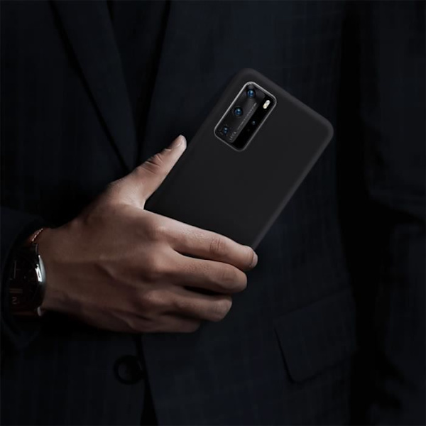 Coque - AVIZAR - Huawei P40 Pro - Blød - Stødabsorberende - Mat Sort Svart