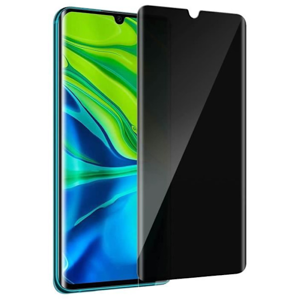 Xiaomi Mi Note 10/Note 10 Pro Anti-Spy hærdet glas transparent film sort Svart