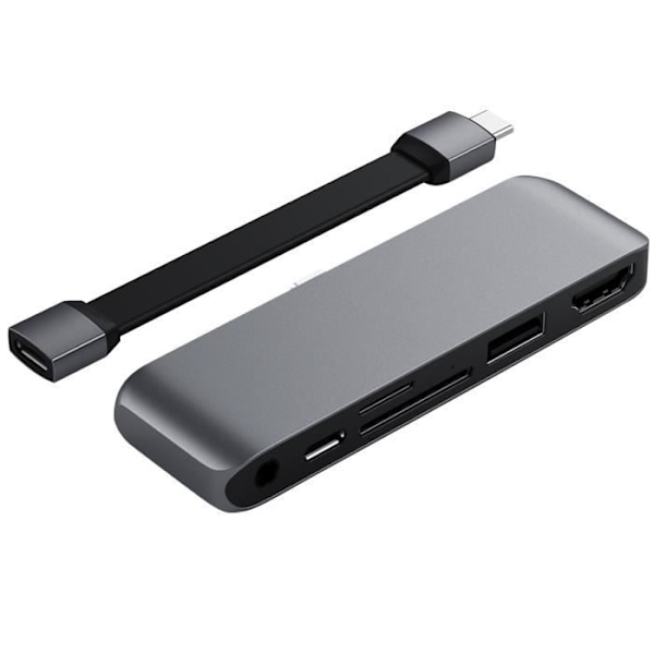 USB C-hub - Satechi - HDMI, USB, USB-C 60W - Aluminiumdesign - Kompakt och lätt - 5 portar