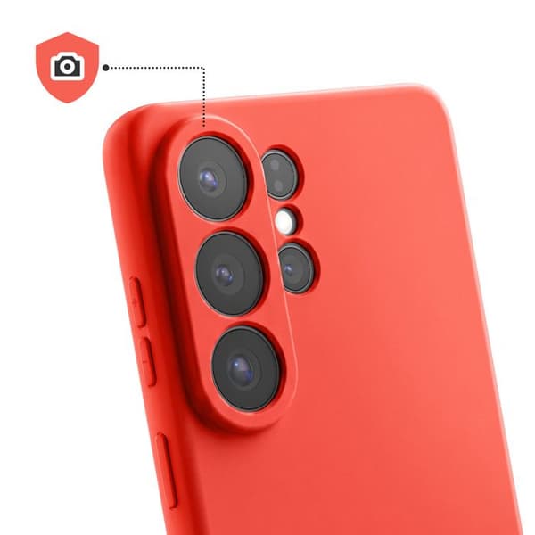 Silicone Soft-Touch-fodral för Galaxy S26 Ultra med orange mikrofiberfoder Apelsin