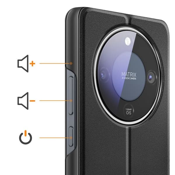 Flip Cover til Honor Magic 8 Lite Bi-Materiale Design med Støttefunktion Sort Svart