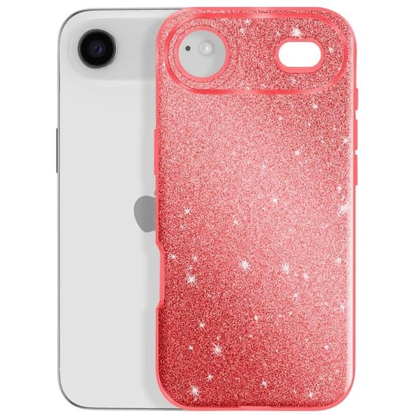 Cover - ADVARSEL - iPhone Air - Bi-Materiale - Glitrende - Rød Röd