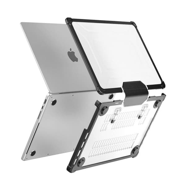 Skal för MacBook Pro 16" - AVIZAR - Stötsäker Hård - Fällbart Stöd - Svart - Bimaterial Svart