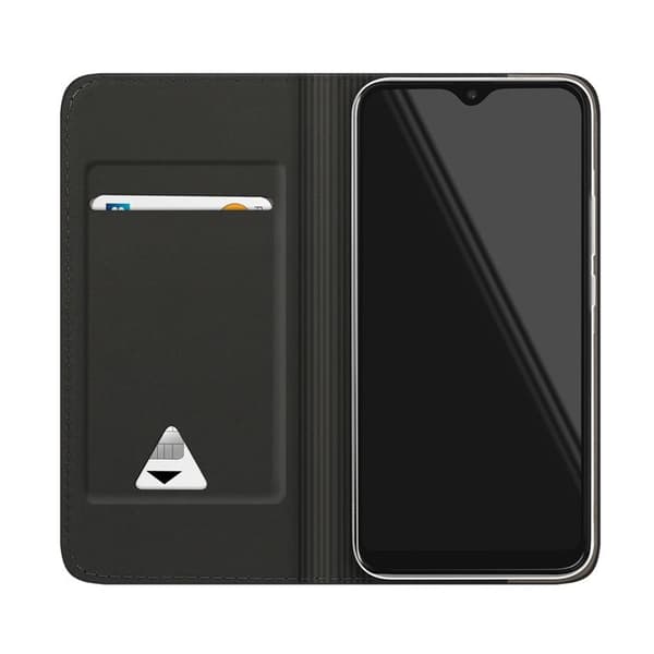Etui til Samsung Galaxy A20e Læderlook med Kortlomme MW Sort Svart