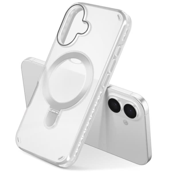 MagSafe Cover - iPhone 16 Plus - Stødabsorberende - Foldsupport - Hvid Vit