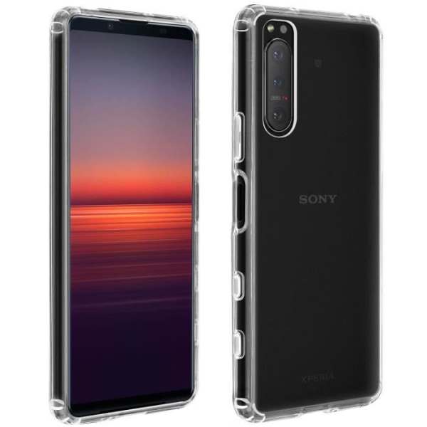 Sony Xperia 5 II -kotelo Kova Iskunkestävä Vahvistettu Contour Läpinäkyvä valkoinen