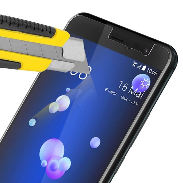 HTC U11 skärmskydd Ultra-resistent härdat glas 9H hårdhet Vit