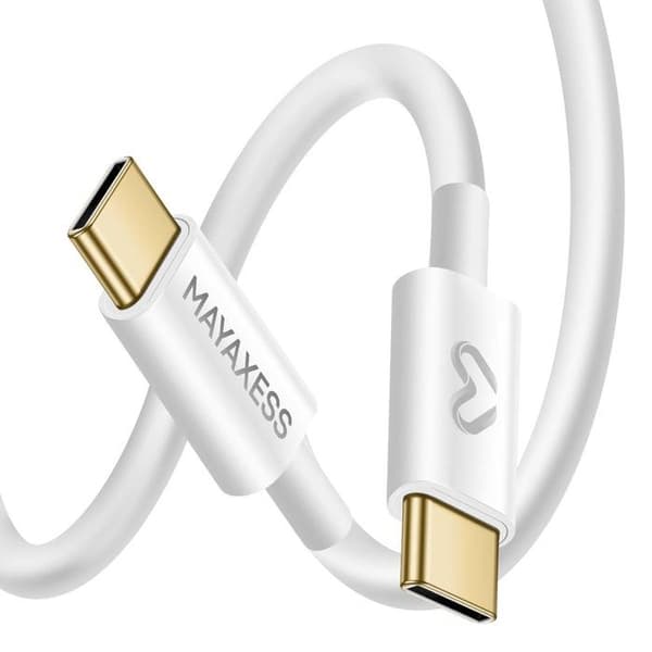 Laddningskabel USB-C 1m för Google Pixel 10 / 10 Pro / 10 Pro XL / 10 Pro Fold Mayaxess Vit Vit
