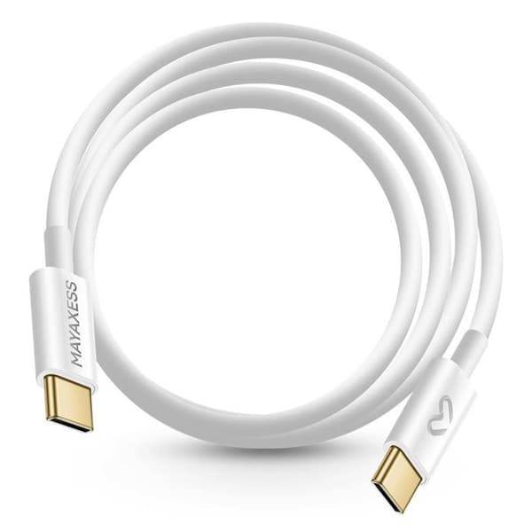 Latauskaapeli - MAYAXESS - iPhone 17 - USB-C to USB-C - 1m - 20W pika-lataus Vit