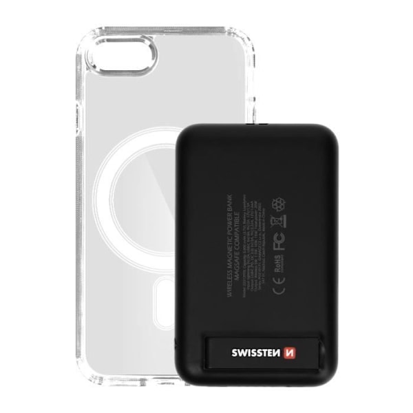 iPhone 8, SE 2020 ja SE 2022 kotelo ja Powerbank 5000 mAh Magsafe Swissten Svart
