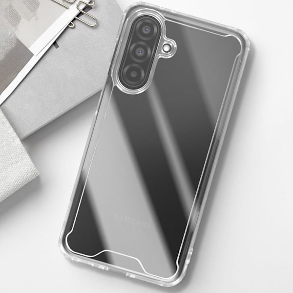 Coque för Samsung Galaxy A26 Förstärkta Hörn Högre Kanter Transparent Vit