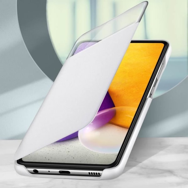 Samsung A72 Fodral Fönster Touch Card Hållare S View Plånboksfodral Original Vit