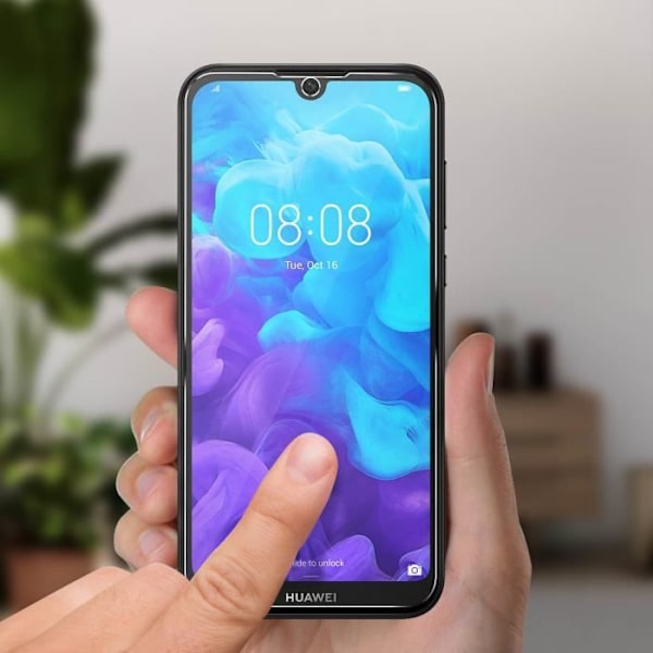 9H karkaistu lasikalvo Huawei Y5 2019 - AVIZAR - Isku- ja naarmuuntumissuoja - Läpinäkyvä valkoinen Vit
