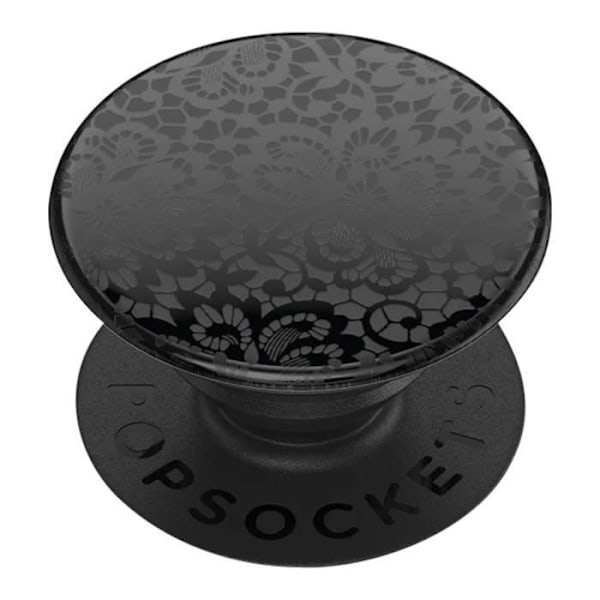 PopGrip Spot Gloss Lace Käteenottokahva Liimakiinnike Popsockets Musta Svart