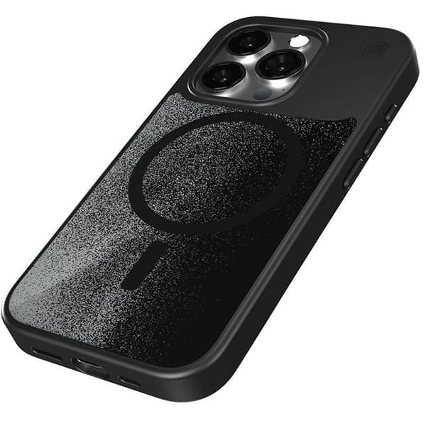 STM Relax Sand MagSafe – Bumper cover til iPhone 15 sort, PC+TPU, MagSafe og flydende sand Focuscape sort