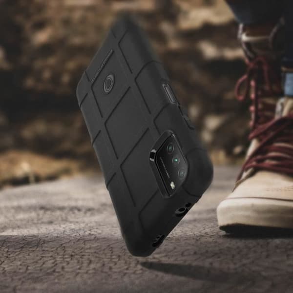 Coque - Xiaomi - Poco M3 / Redmi 9T - Fleksibel Forstærket - Relief Tern - Sort Svart