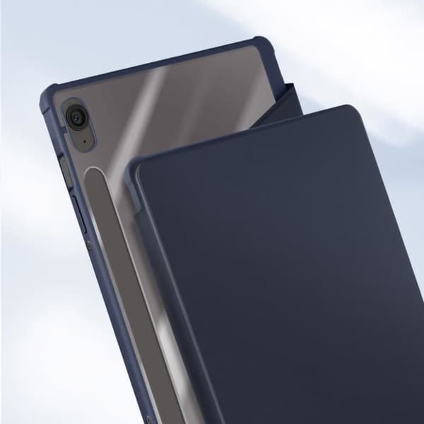 Hus till Samsung Galaxy Tab S9 FE - AVIZAR - 360° Rotera Stöd - Mörkblå - Slim - Stötsäker Blå