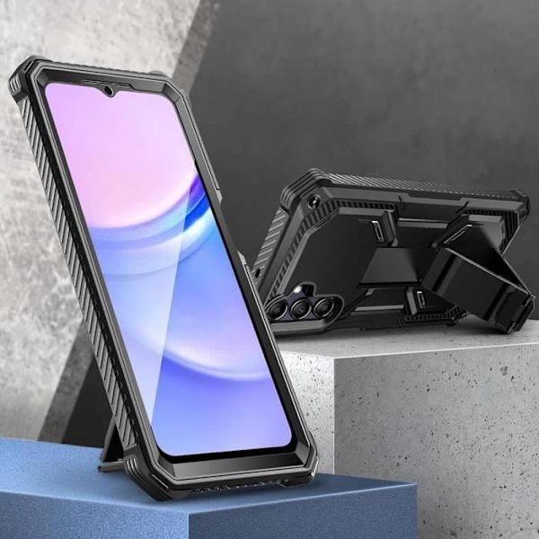 Carbon Case til Samsung Galaxy A15 Fuld beskyttelse Stødsikker I-Blason Sort Svart