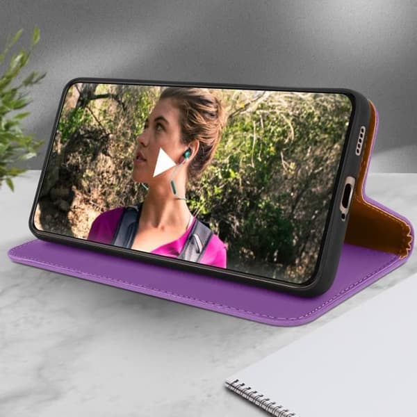 Housse Folio - Samsung - Galaxy S21 - Violet - Semi-rigid - Magnetisk Lila