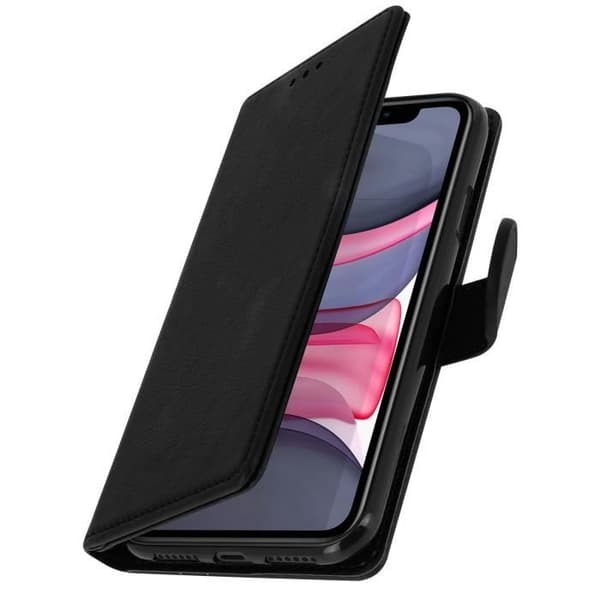 Folio-etui - AVIZAR - iPhone 11 - Fuld beskyttelse - Kortholder - Videoholder - Sort Svart