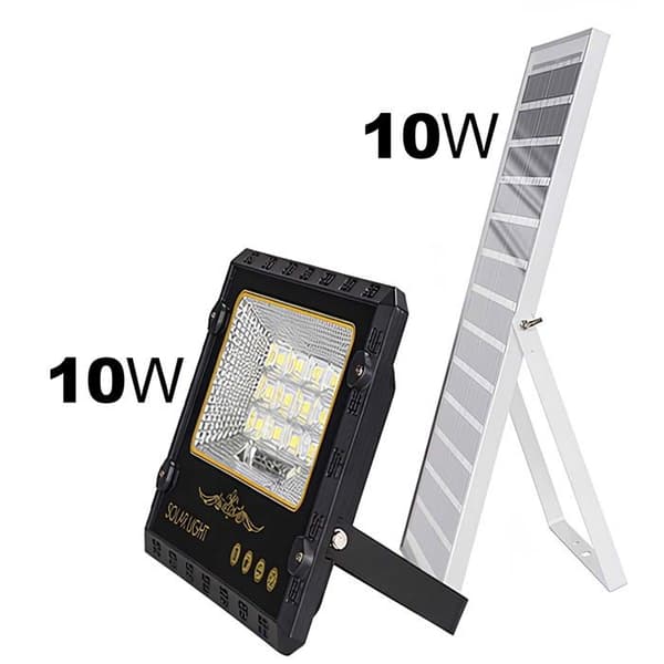 LED Projektor 10W Udendørs 9000K med 10W Solpanel Sort Svart