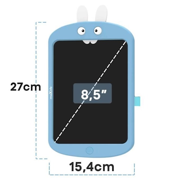 Magisk tavle - MAXLIFE - Pen inkluderet - Sikkerhedslås - Reaktiv skærm - Legende design Blå