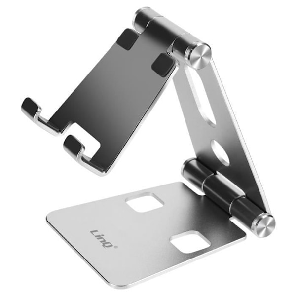 Pöytätuki - LINQ - Minitaittuva tuki - Hopea - Yhteensopiva älypuhelimien ja tablettien kanssa - Ultra Compact Grå