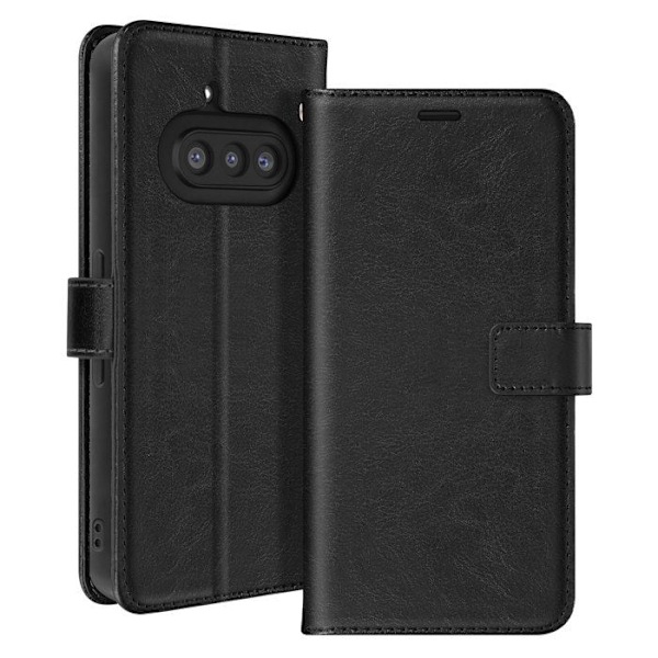 Etui til Nothing Phone 3a Vintage Klap Wallet Stand Mayaxess Sort Svart