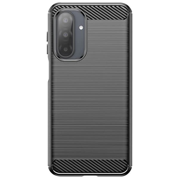 Cover - ADVARSEL - Galaxy A17 - Blød Silikone - Karbon Effekt - Beskyttelse mod Ridser Svart