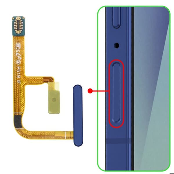 Erstatningsfingeraftrykslæser til Galaxy Z Flip7 Mørkeblå Blå