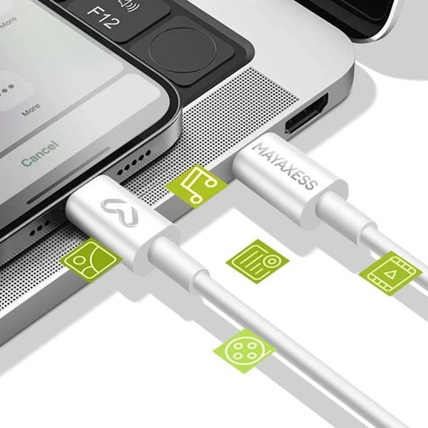 USB-C opladerkabel til Google Pixel 10 Pro 1m Mayaxess Hvid Vit